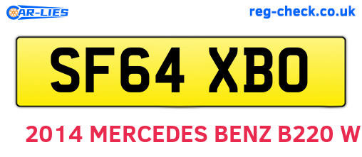 SF64XBO are the vehicle registration plates.