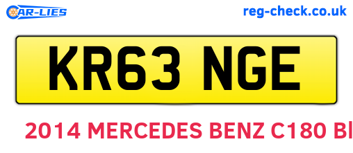 KR63NGE are the vehicle registration plates.