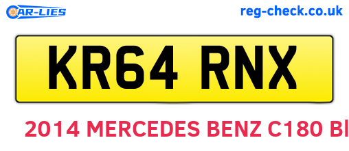 KR64RNX are the vehicle registration plates.