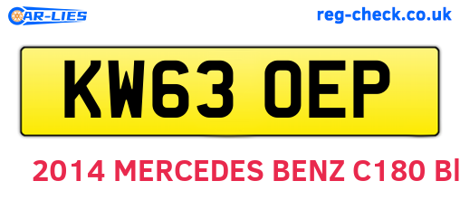 KW63OEP are the vehicle registration plates.