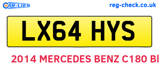 LX64HYS are the vehicle registration plates.