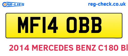 MF14OBB are the vehicle registration plates.