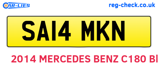 SA14MKN are the vehicle registration plates.
