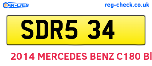 SDR534 are the vehicle registration plates.