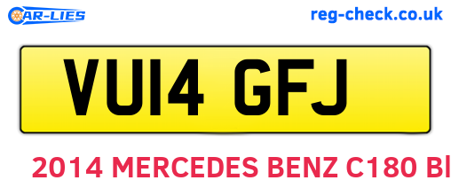 VU14GFJ are the vehicle registration plates.