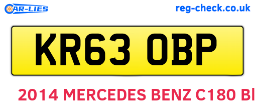 KR63OBP are the vehicle registration plates.