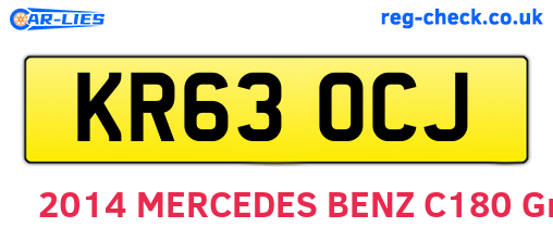KR63OCJ are the vehicle registration plates.