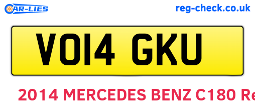 VO14GKU are the vehicle registration plates.