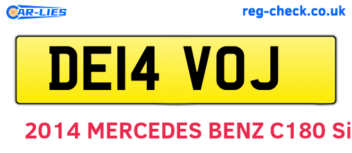 DE14VOJ are the vehicle registration plates.
