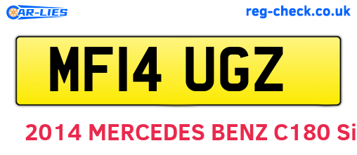 MF14UGZ are the vehicle registration plates.