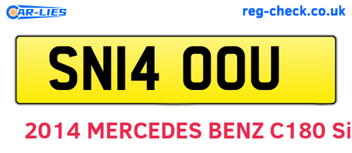 SN14OOU are the vehicle registration plates.