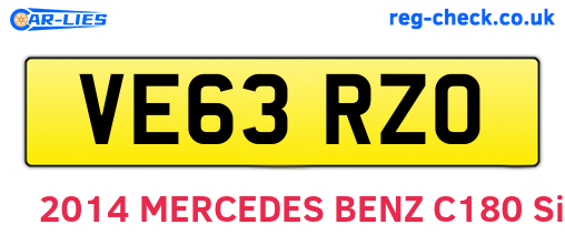 VE63RZO are the vehicle registration plates.