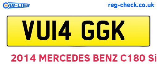 VU14GGK are the vehicle registration plates.