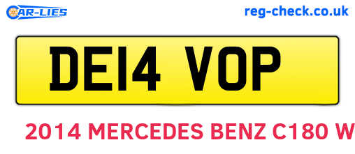 DE14VOP are the vehicle registration plates.