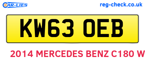 KW63OEB are the vehicle registration plates.