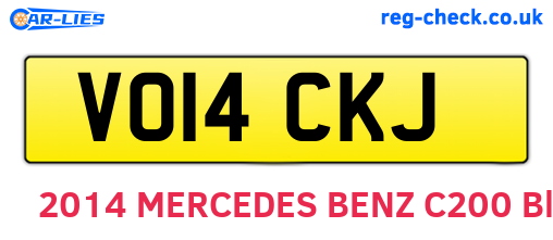 VO14CKJ are the vehicle registration plates.