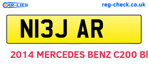 N13JAR are the vehicle registration plates.