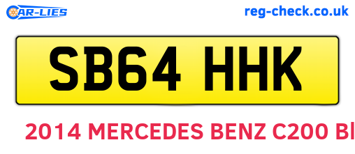 SB64HHK are the vehicle registration plates.