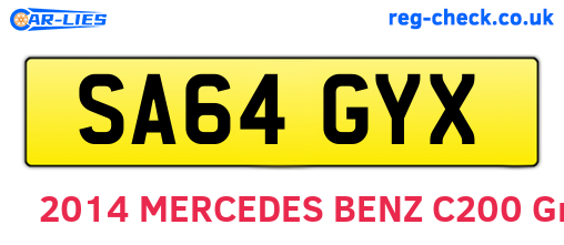 SA64GYX are the vehicle registration plates.