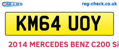 KM64UOY are the vehicle registration plates.
