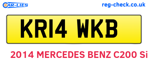 KR14WKB are the vehicle registration plates.