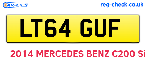 LT64GUF are the vehicle registration plates.