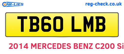 TB60LMB are the vehicle registration plates.