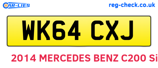 WK64CXJ are the vehicle registration plates.