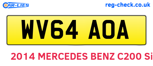 WV64AOA are the vehicle registration plates.