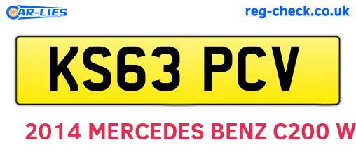 KS63PCV are the vehicle registration plates.