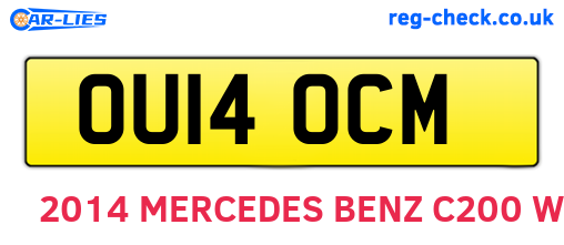 OU14OCM are the vehicle registration plates.
