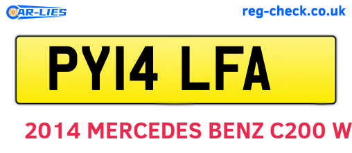 PY14LFA are the vehicle registration plates.