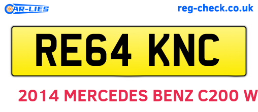 RE64KNC are the vehicle registration plates.