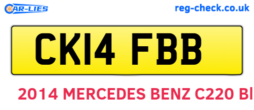 CK14FBB are the vehicle registration plates.