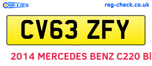 CV63ZFY are the vehicle registration plates.