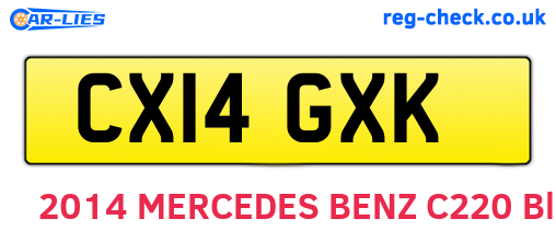 CX14GXK are the vehicle registration plates.