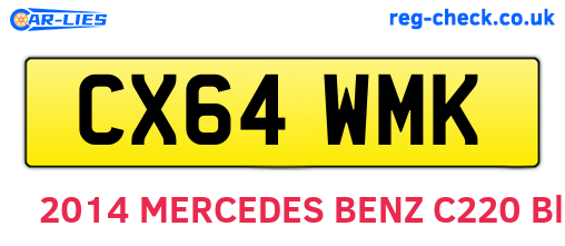 CX64WMK are the vehicle registration plates.