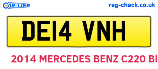 DE14VNH are the vehicle registration plates.