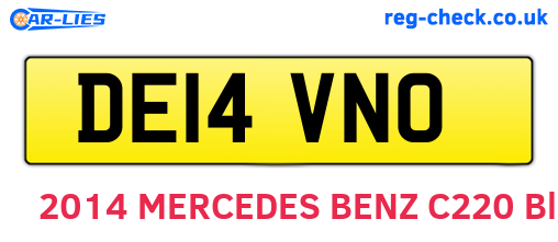 DE14VNO are the vehicle registration plates.