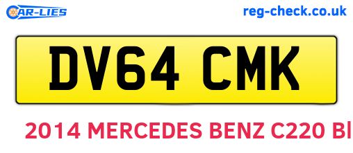 DV64CMK are the vehicle registration plates.