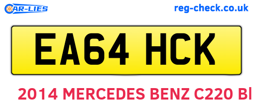 EA64HCK are the vehicle registration plates.