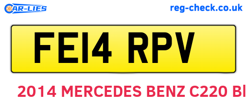 FE14RPV are the vehicle registration plates.