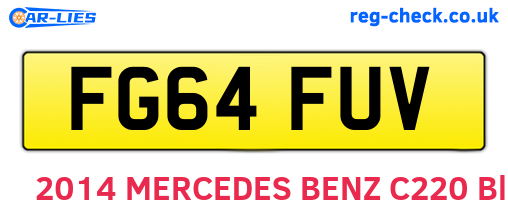 FG64FUV are the vehicle registration plates.