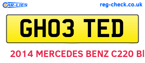 GH03TED are the vehicle registration plates.