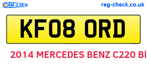 KF08ORD are the vehicle registration plates.