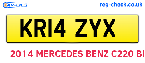 KR14ZYX are the vehicle registration plates.
