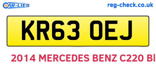 KR63OEJ are the vehicle registration plates.