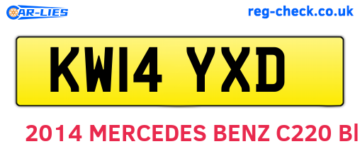 KW14YXD are the vehicle registration plates.