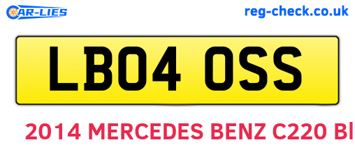 LB04OSS are the vehicle registration plates.