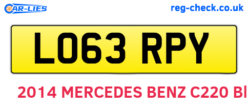 LO63RPY are the vehicle registration plates.